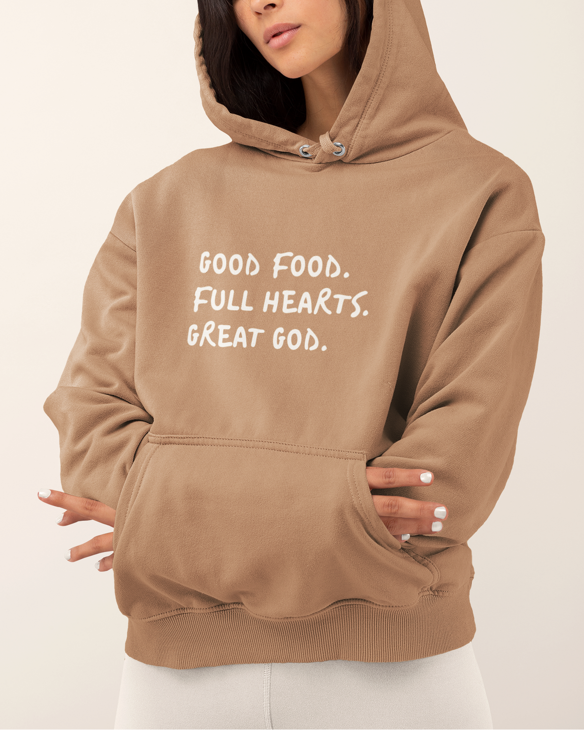 'Good Food, Full Hearts, Great God' Lady's Hoodie