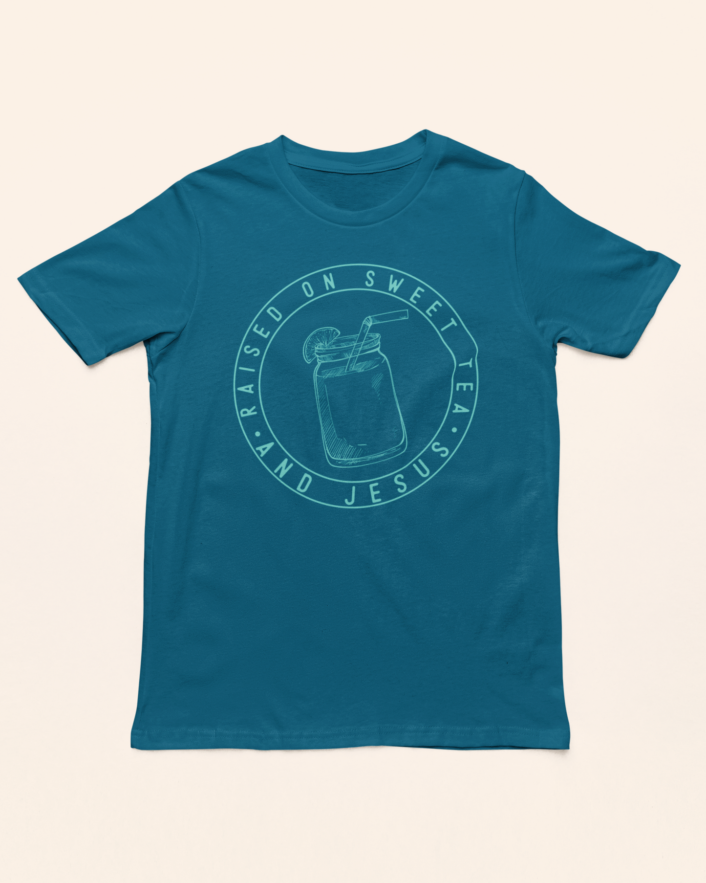 'Raised On Sweet Tea And Jesus' Lady's Tee