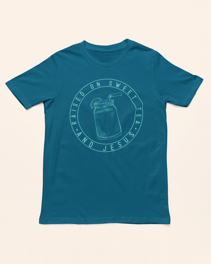 'Raised On Sweet Tea And Jesus' Lady's Tee