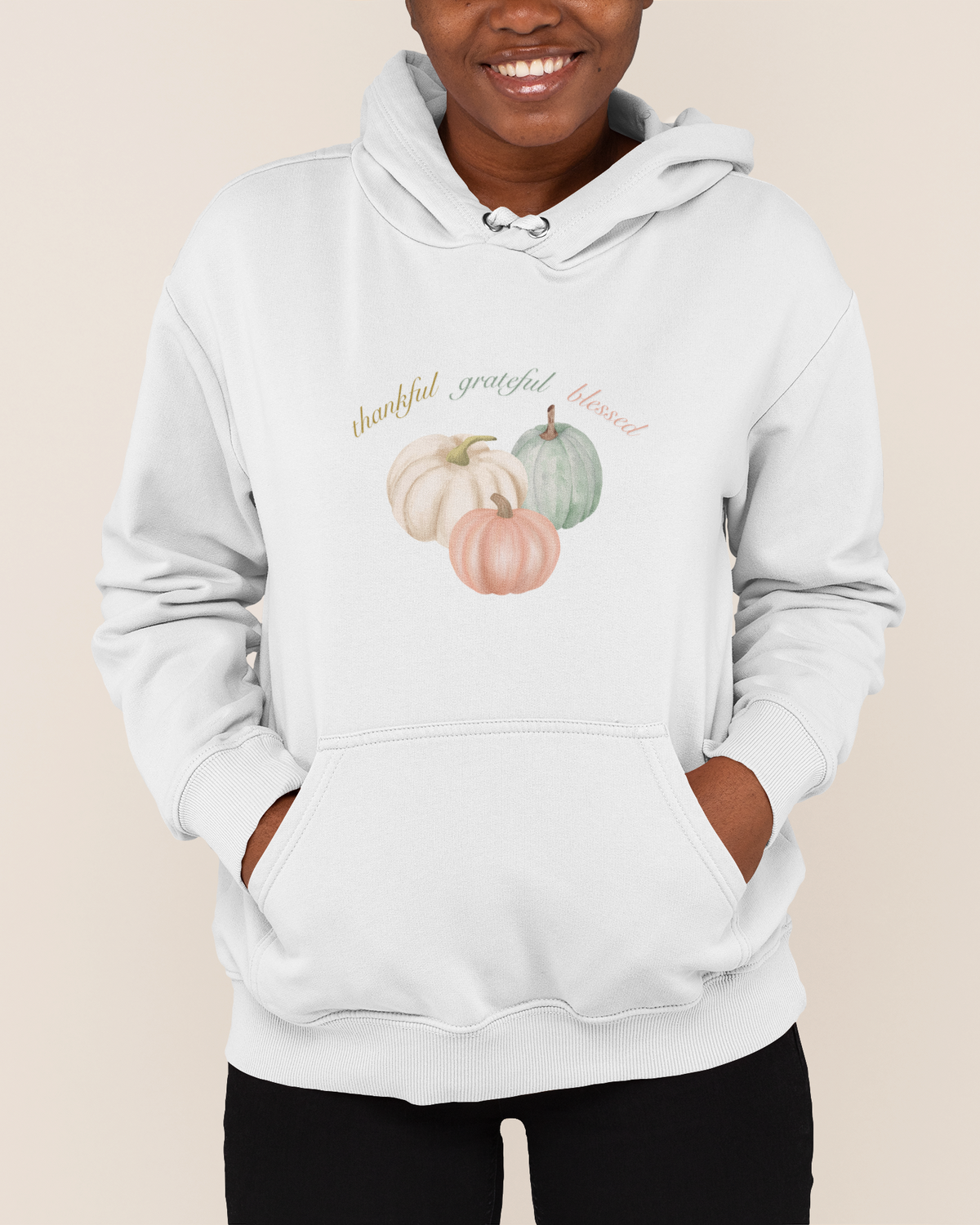 'Thankful, Grateful, Blessed' Lady's Hoodie