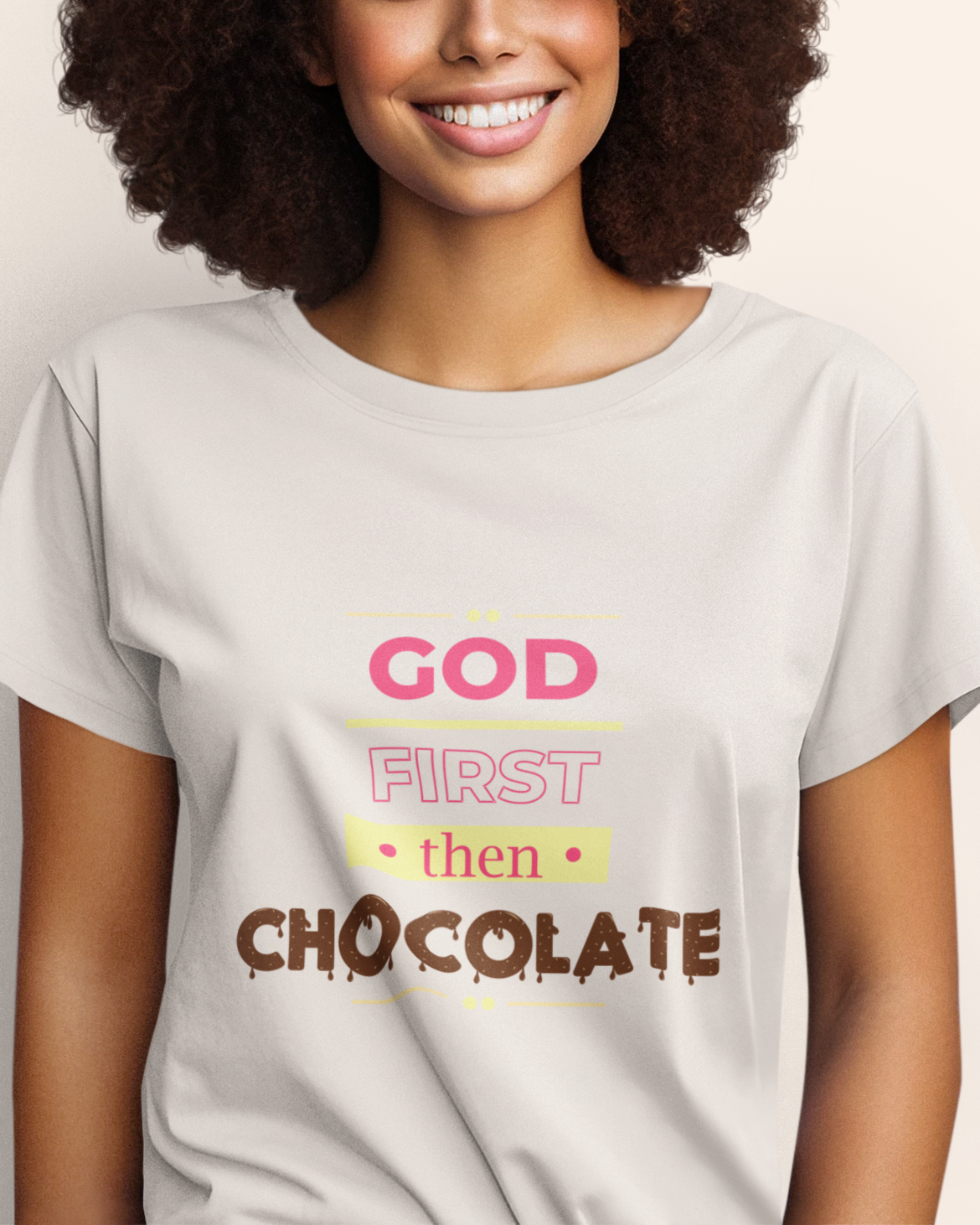 'God First - Then Chocolate' Lady's Tee