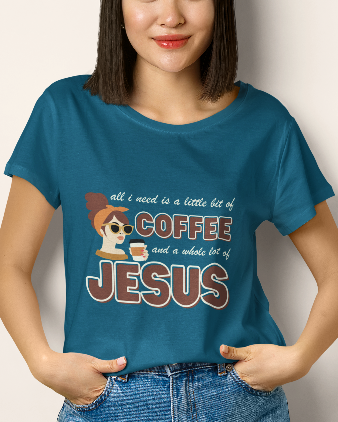 'Coffee and Jesus' Lady's Tee