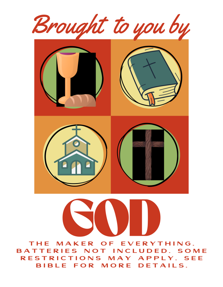 'Retro Ad - Brought To You By God' Lady's Tee