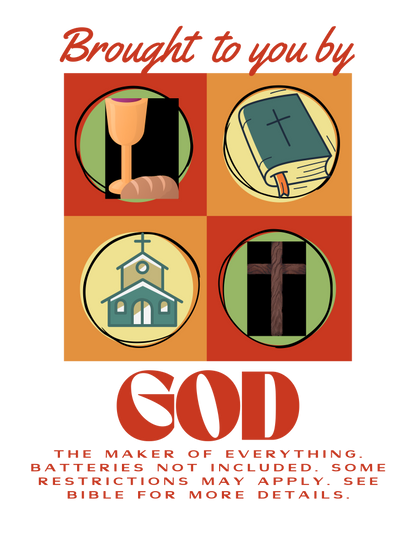 'Retro Ad - Brought To You By God' Lady's Tee