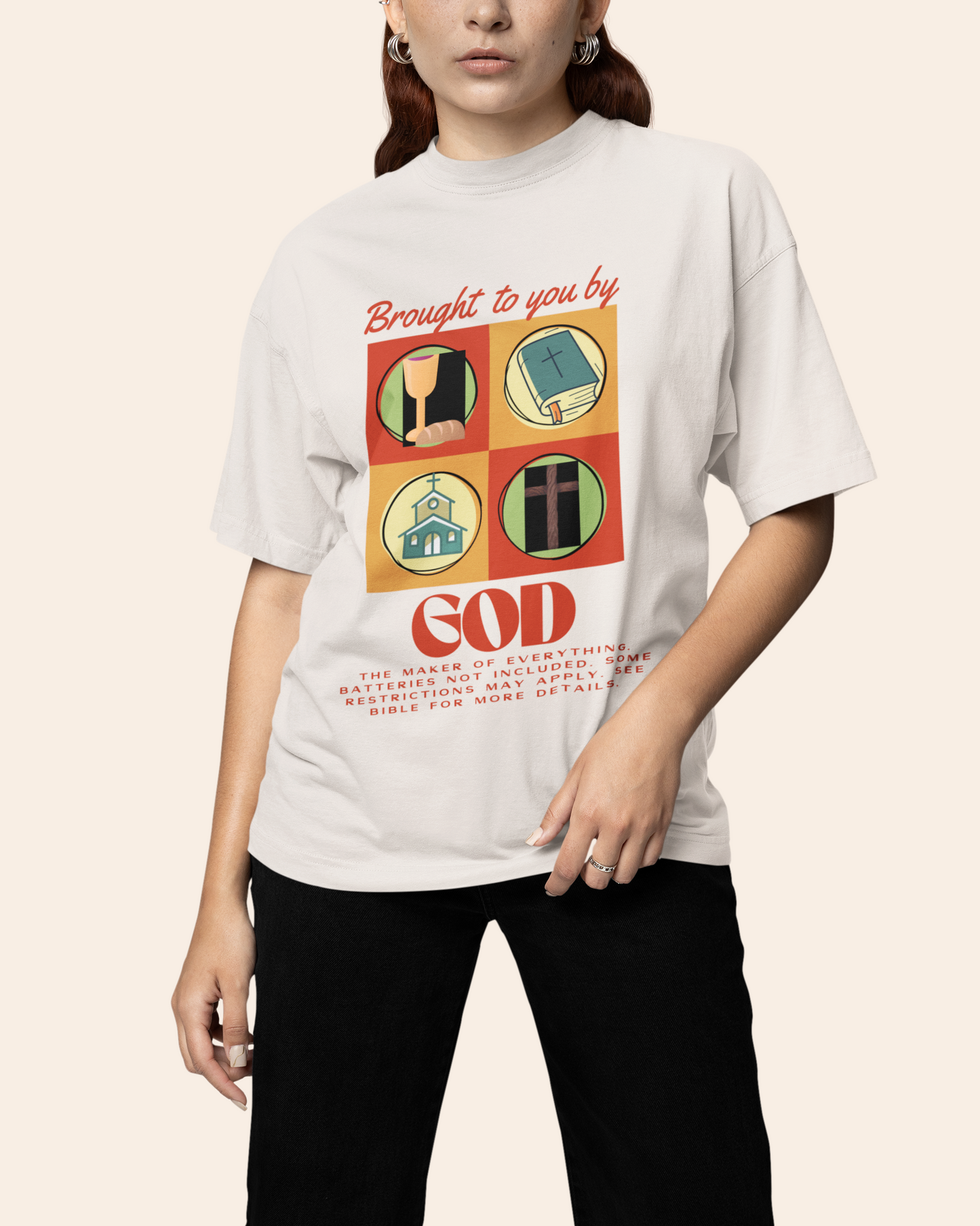 'Retro Ad - Brought To You By God' Lady's Tee