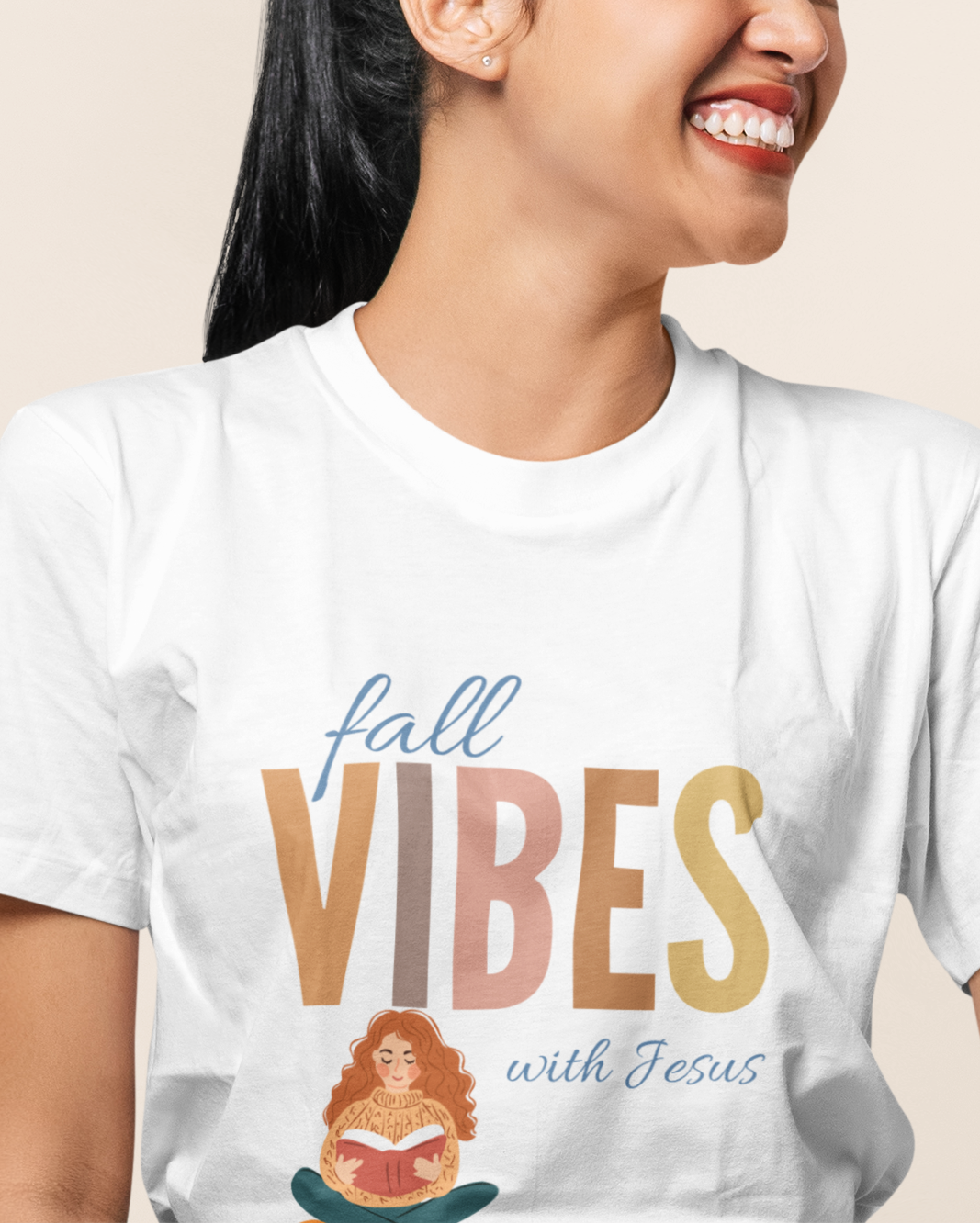 'Fall Vibes With Jesus' Lady's Tee
