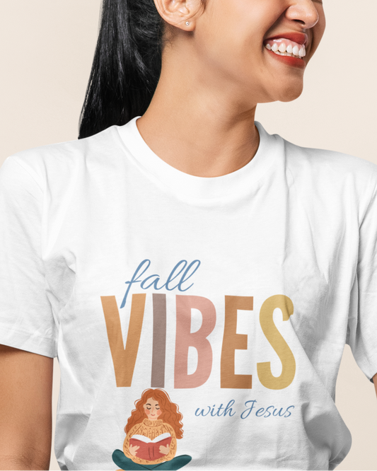 'Fall Vibes With Jesus' Lady's Tee