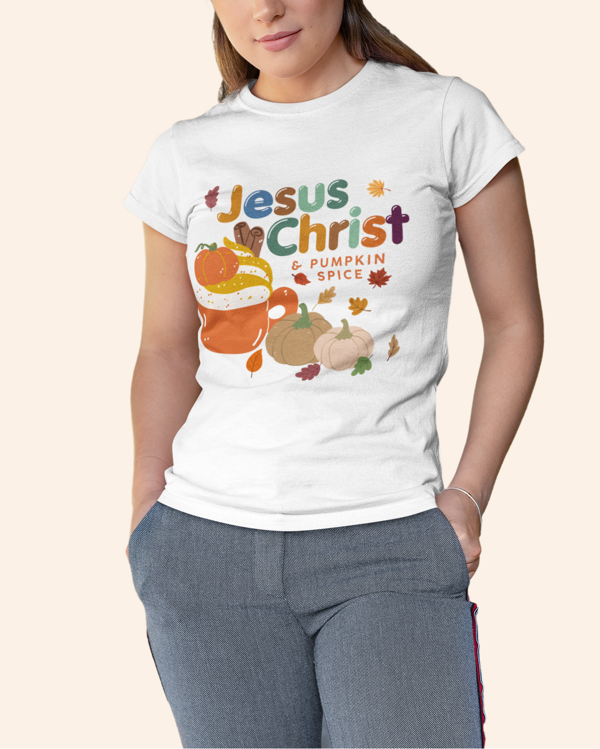 'Jesus Christ and Pumpkin Spice' Lady's Tee